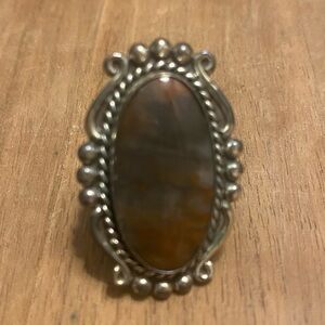 Vintage jasper or agate? silver women’s ring